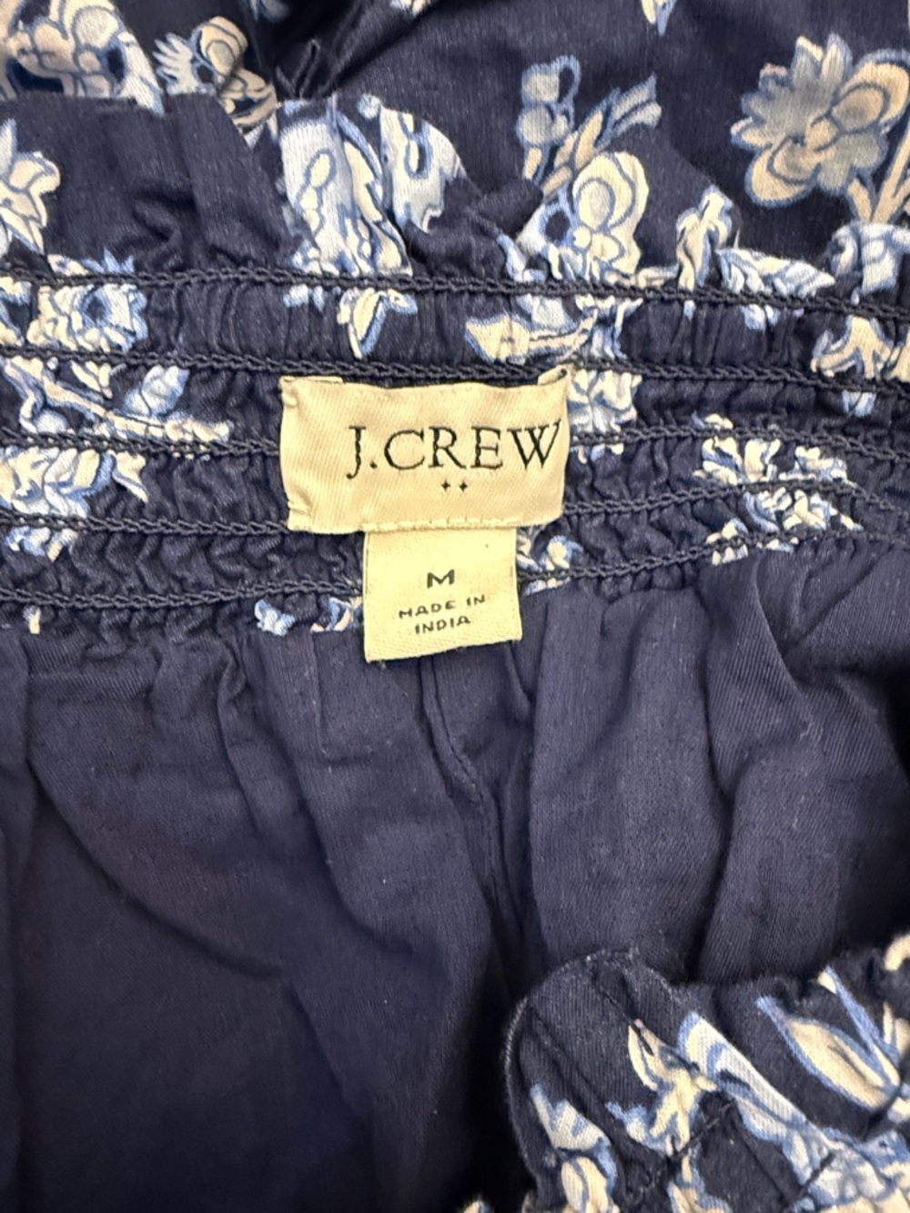 J. Crew Cottagecore high waisted blue white Ruffle Floral skirt size medium - Picture 3 of 8